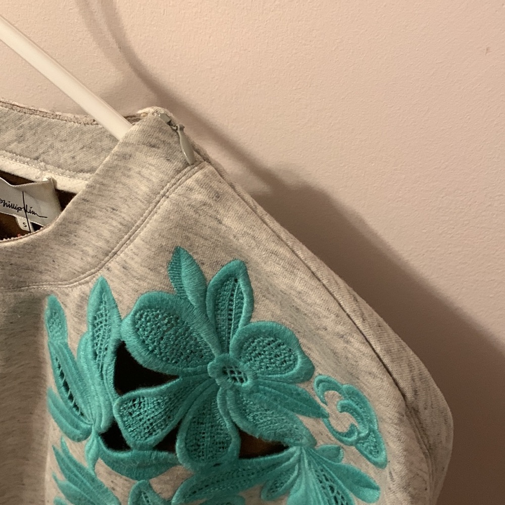 MOVING SALE 3.1 Phillip Lim Floral Embroidered Decorative Sweatshirt - Picture 3 of 5